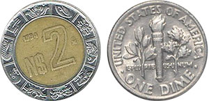 Moneda de MX$ 2